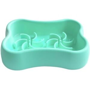 Silicone Pet Bone Food Grade Dish Dog Cat Blue Green Aqua Slow Eating Small